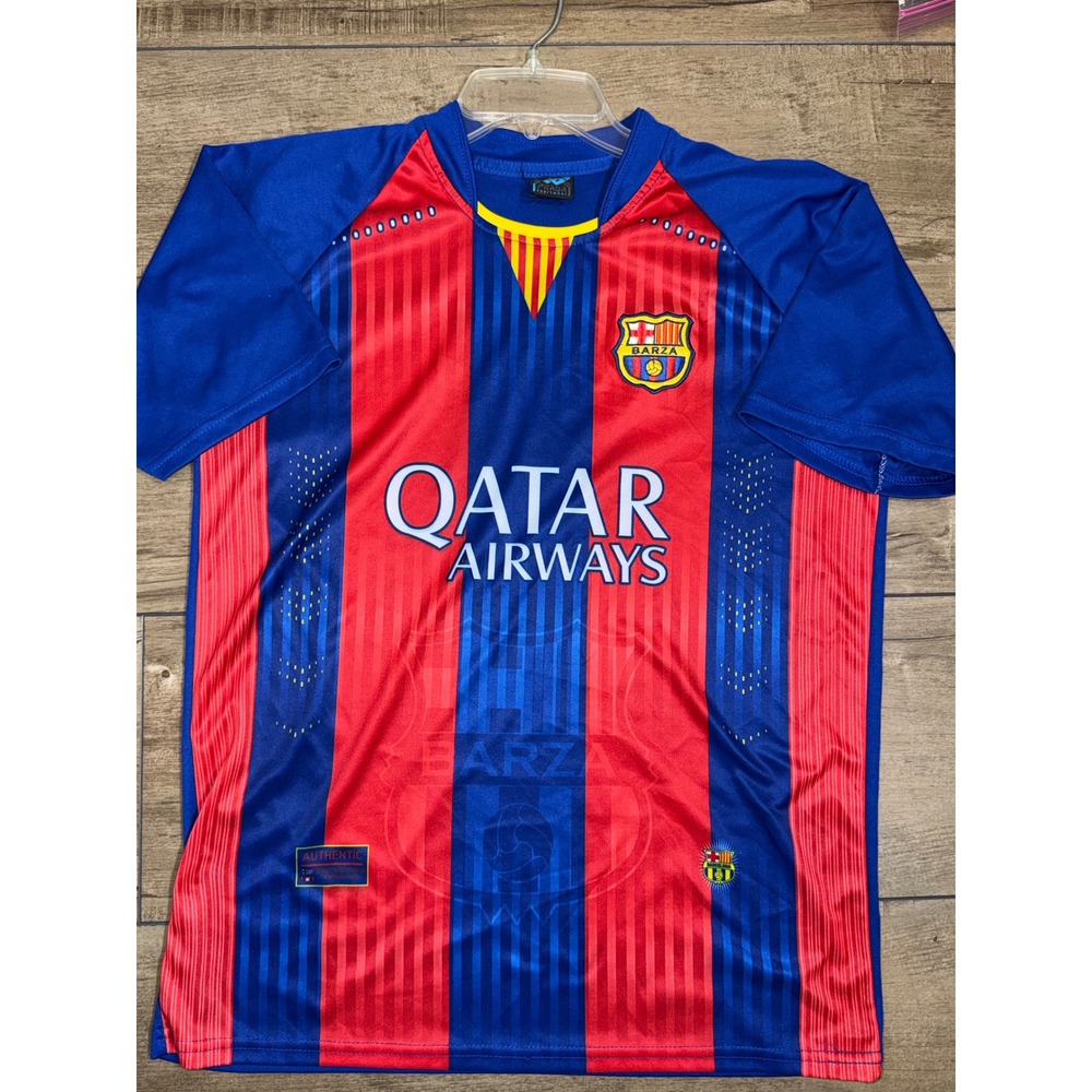 Praga Sportwear Barcelona Soccer Jersey Blue Red Striped Qatar Airways Barza